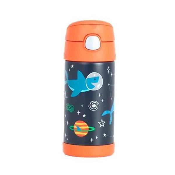 Imagem de Garrafa Térmica Infantil Funtainer 355ml Tubarão no Espaço - Thermos