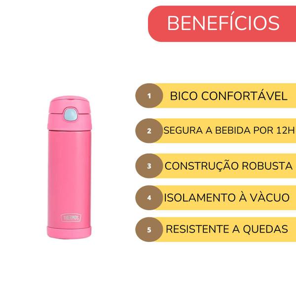 Imagem de Garrafa Térmica Infantil Inox 470ml Adolescente Alça