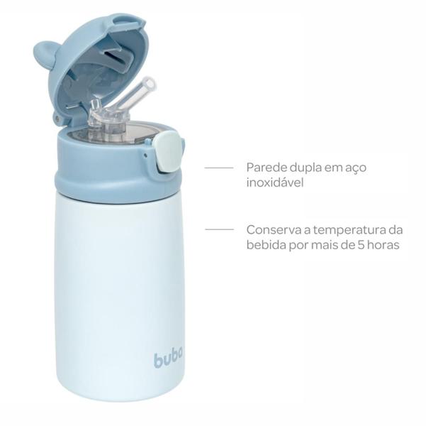 Imagem de Garrafa térmica Infantil Inox Parede Dupla Canudo Buba