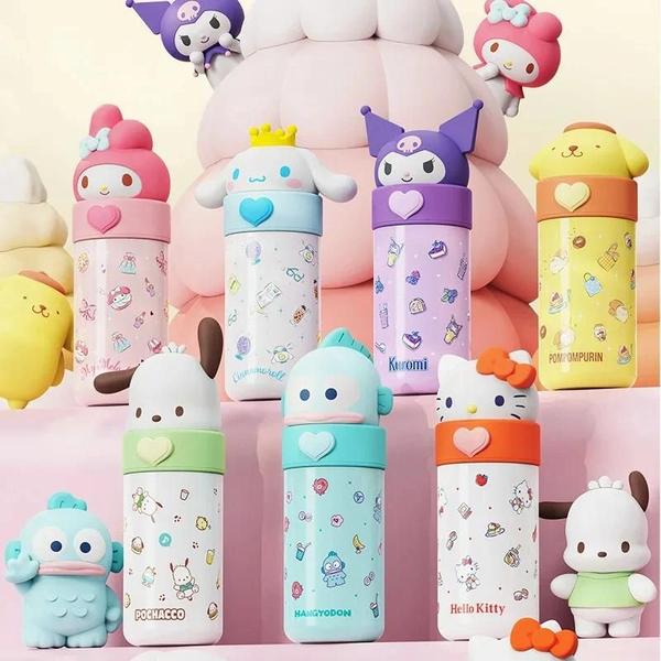 Imagem de Garrafa Térmica Infantil Kawaii Sanrio - Hello Kitty, Kuromi, Cinnamoroll e Melody - 350ml