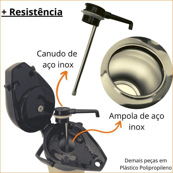 Imagem de Garrafa Térmica Inox 2,5 Litros Ampola e Canudo de Inox Base Giratória Com Alavanca Madri Unitermi