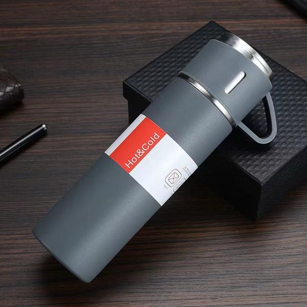 Garrafa Termica Inox 500ml Agua Ou Cafe Com Tampa Copinho GT003 - BAZAR Imagem de Garrafa Termica Inox 500ml Agua Ou Cafe Com Tampa Copinho GT003