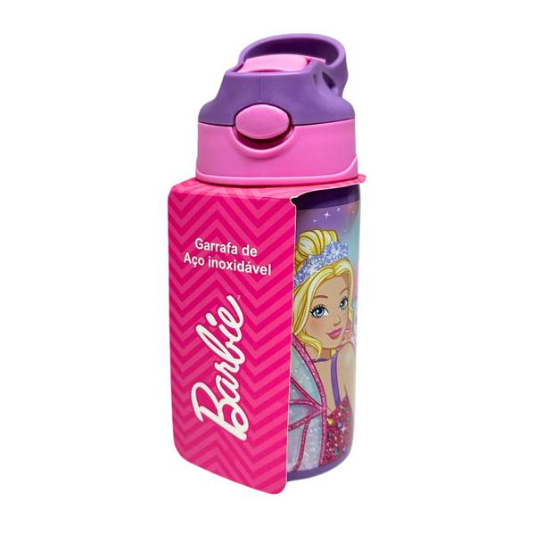 Imagem de Garrafa Térmica Inox 500ml BARBIE Princesa Unicórnio Luxcel