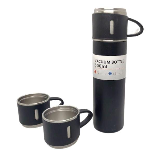 Imagem de Garrafa Termica Inox A Vácuo 500Ml Café Chá Água + Canecas