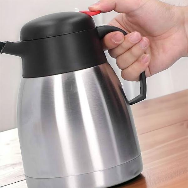 Imagem de Garrafa Térmica Inox Café Água Quente Frio Com Válvula Trava