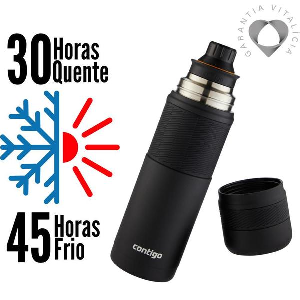 Imagem de Garrafa Térmica Inox Preto 739ml - Contigo