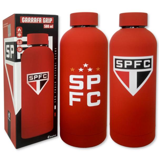 Imagem de Garrafa Térmica Inox São Paulo F.C. Emborrachada Oficial 500ml