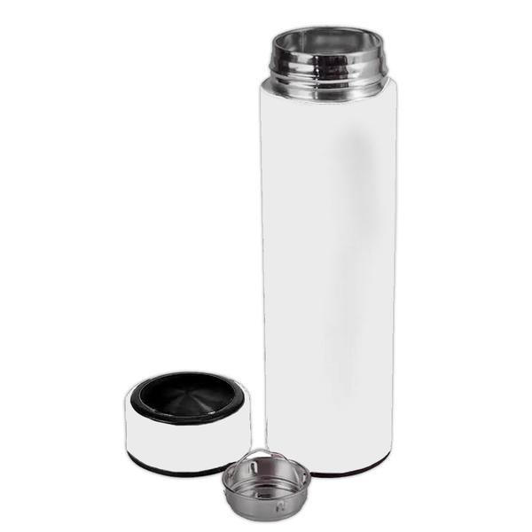 Imagem de Garrafa Térmica Inteligente De Inox 500ml Tampa C/Sensor De Temperatura Led Água Café Chá Branco