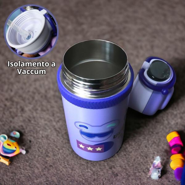 Imagem de Garrafa Térmica Inteligente Infantil 550ml garrafa de aço inox com canudo para crianças