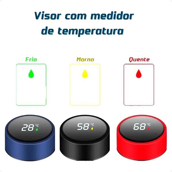 Imagem de Garrafa Térmica Inteligente Inox Sensor Termômetro Display Digital 500ml