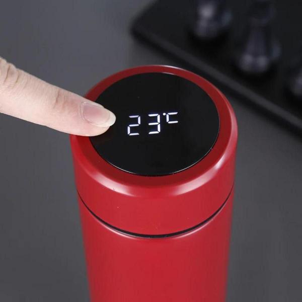 Imagem de Garrafa Térmica Inteligente Sensor De Temperatura Digital Led Café Água Quente Gelado