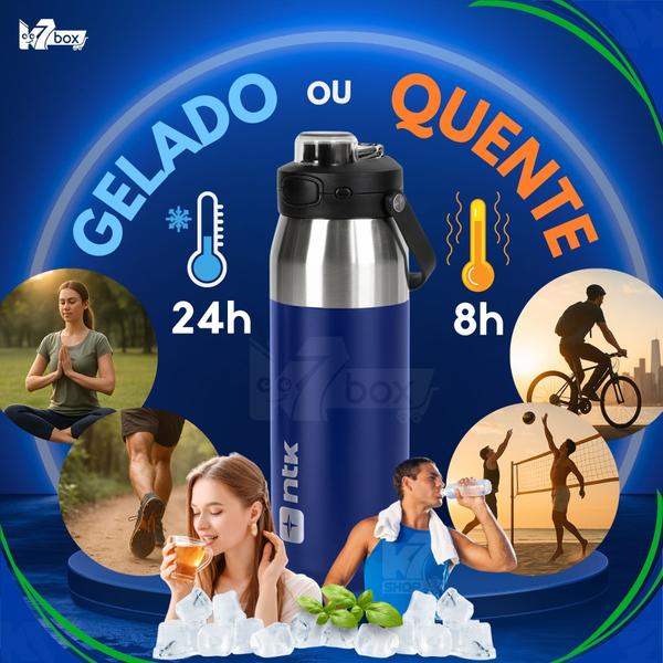 Garrafa termica isomax 750ml azul - nautika - ref 301357-az