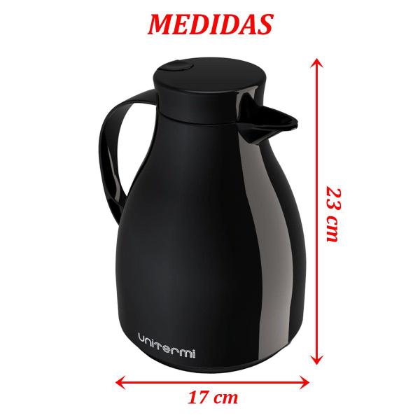 Imagem de Garrafa Térmica Mesa Paris Preta 1L Bule Gatilho Chá Café