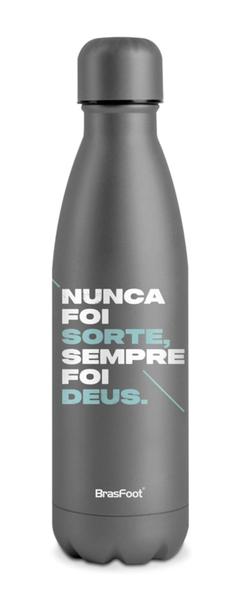 Imagem de Garrafa térmica metal 500 ml nunca foi sorte sempre foi deus - BRASFOOT