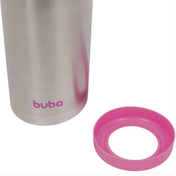 Imagem de Garrafa térmica Parede Dupla Com Canudo 400ML Rosa Buba