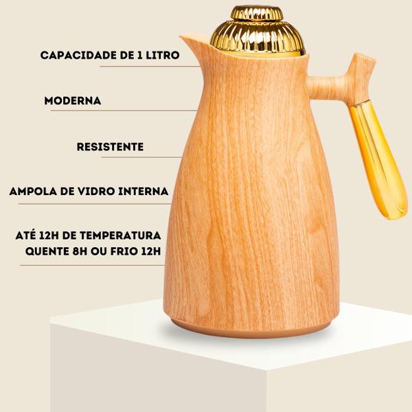 Imagem de Garrafa Térmica Plus Luxo Premium 1l Chás Café Presente