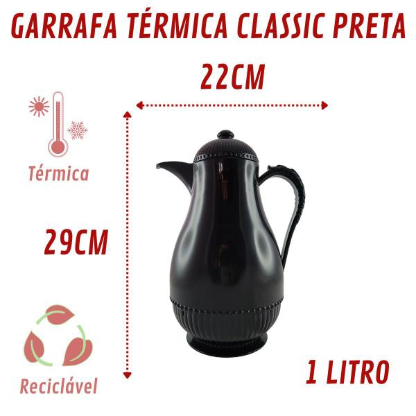 Imagem de Garrafa Térmica Portátil 1L Preta Café Chá Classic  - 1 un