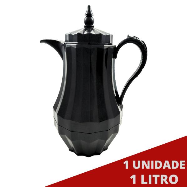 Imagem de Garrafa Térmica Portátil 1L Preta Café Chá Vintage  - 1 un