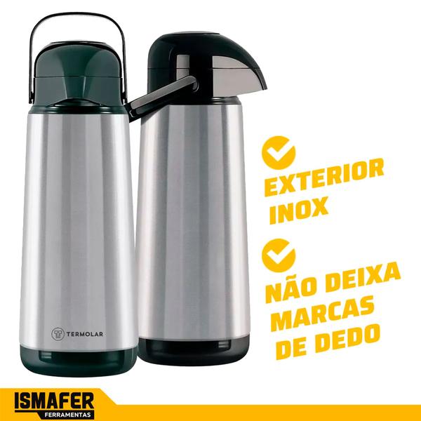 Imagem de Garrafa Térmica Pressão 1,8L Inox Lumina Termolar 