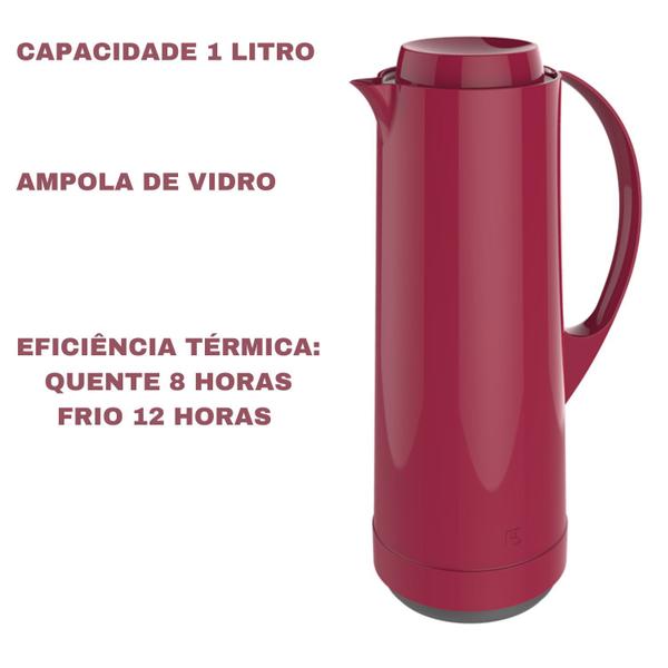 Imagem de Garrafa Térmica Sonetto 1Litro Café Leite Cha Agua Soprano