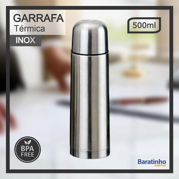 Imagem de Garrafa térmica squeeze Inox 500ml Café Quente Água Fria