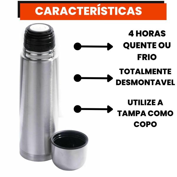 Imagem de Garrafa Térmica Squeeze Inox Portátil 