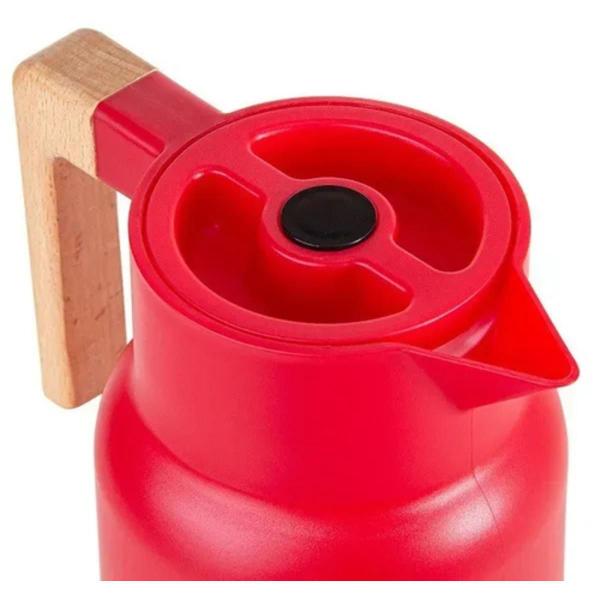 Imagem de Garrafa Térmica TermoPro Glass Wood Fashion 1L Vermelho