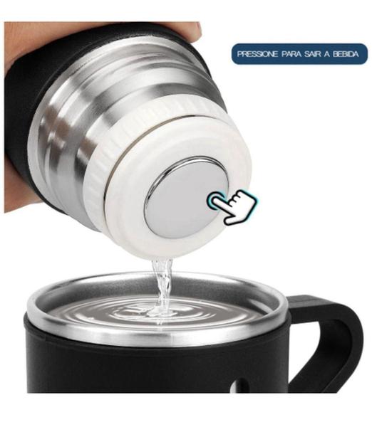 Imagem de Garrafa Térmica Vacuum 500Ml Com 3 Xícaras Café Camping Chá