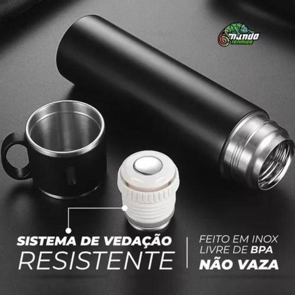 Imagem de Garrafa Térmica Vedada Inox 500ml Copo Caneca Squeeze Inquebrável Café Agua Quente Frio Isotermica