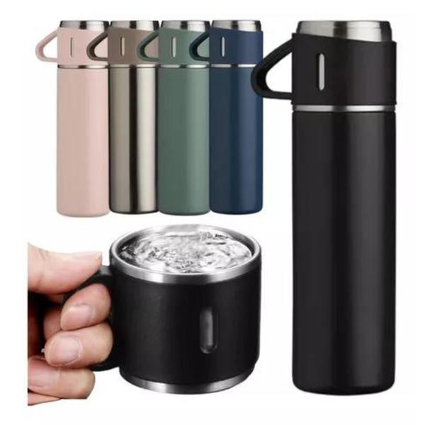 Imagem de Garrafa Térmica Vedada Inox 500ml Copo Caneca Squeeze Inquebrável Café Agua Quente Frio Isotermica