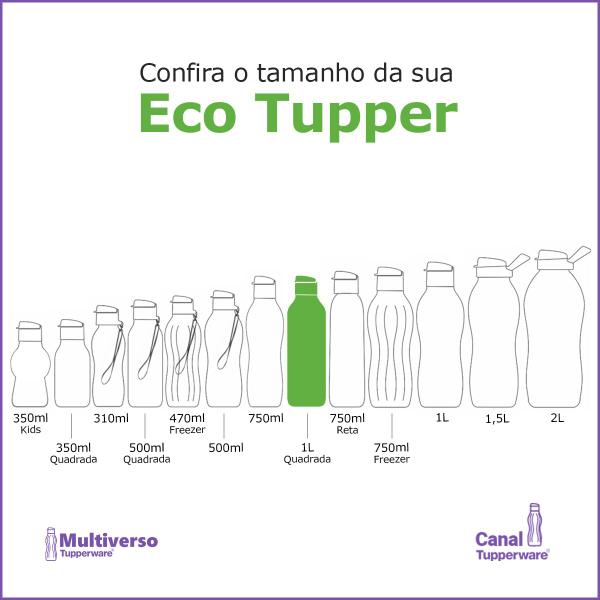 Imagem de Garrafa Tupperware 1L Eco Tupper Quadrada Retornável