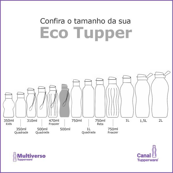 Imagem de Garrafa Tupperware 500ml Eco Tupper Retornável Ecológica