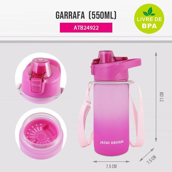 Imagem de Garrafa Vibe 550ml com Alça e Tampa com Vedação