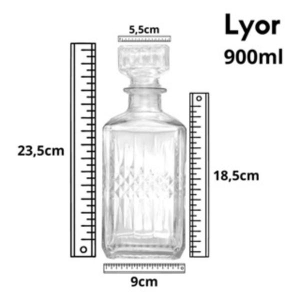 Imagem de Garrafa Whisky Licor Vidro Transparente Luxo 900ml - Transparente
