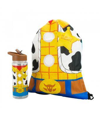 Imagem de Garrafa Woody Toy Story 450ml Mochila Tipo Saco 30x43cm Disney