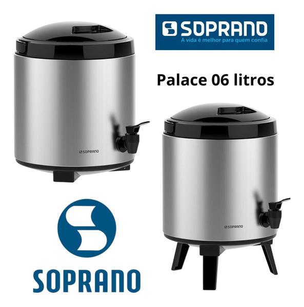 Imagem de Garrafão Térmico Botijão Palace Inox 6 Litros Soprano