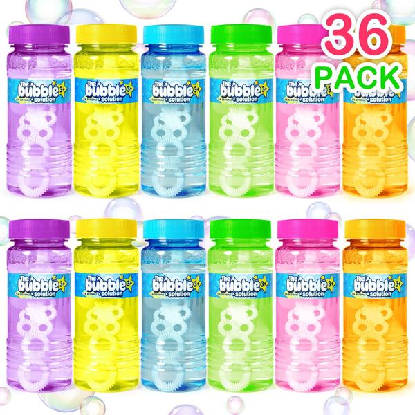 Imagem de Garrafas Bubble SpringFlower - 36 Unidades com Varinha (120ml) - 6 Cores