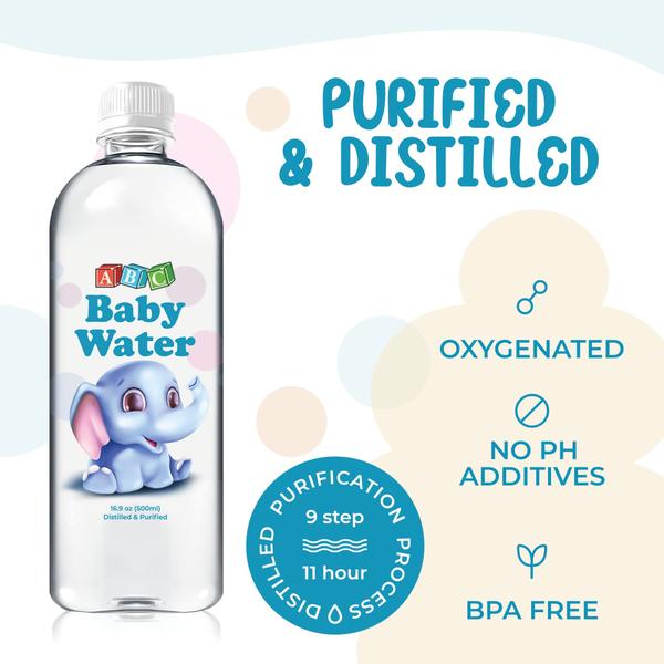 Imagem de Garrafas de 500 ml destiladas Water ABC Baby Premium, pacote com 12