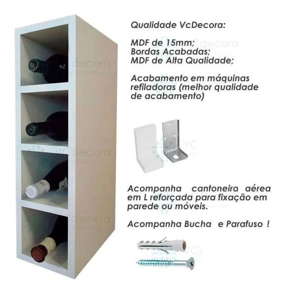 Imagem de Garrafeiro Adega Nicho Mdf Porta Garrafas Branco