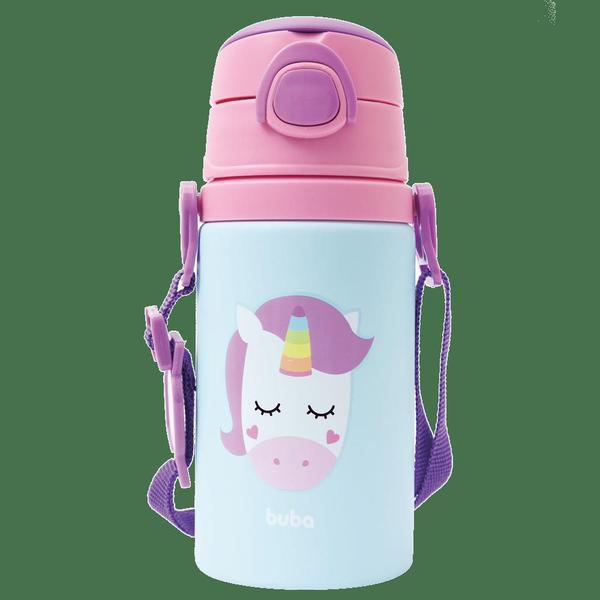 Imagem de Garrafinha Alumínio com canudo 400ml Animal Fun Unicórnio