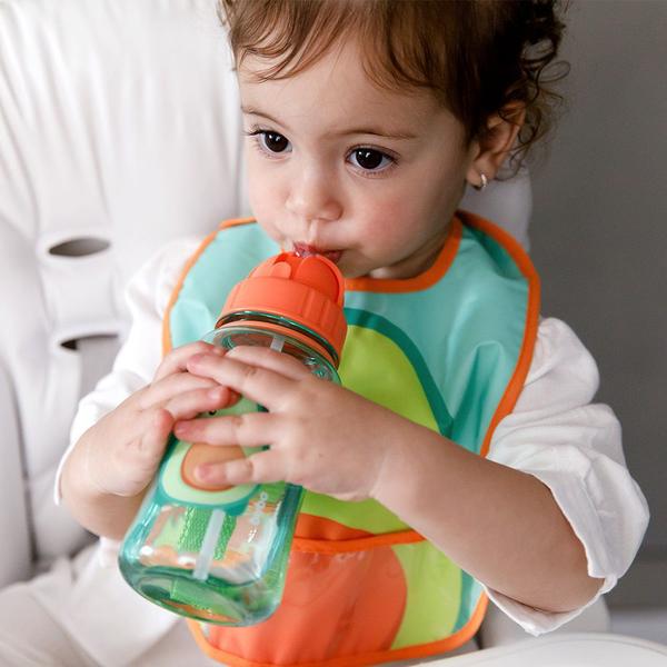 Imagem de Garrafinha Bebê Abacate Frutti 400ml Com Canudo Retrátil Buba