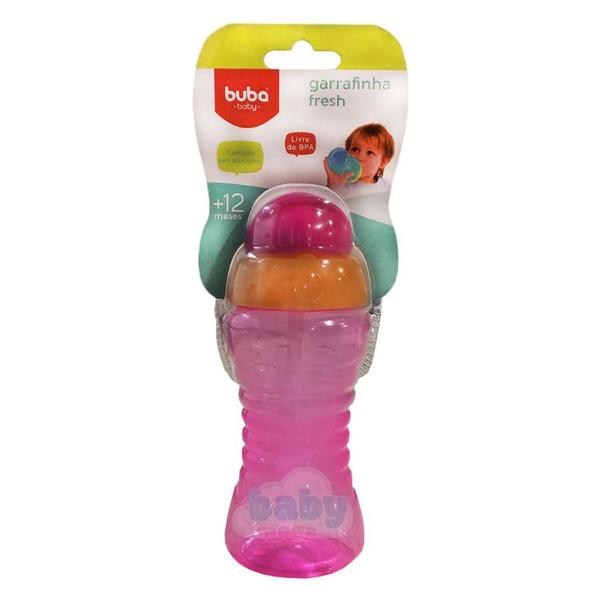 Garrafinha Com Canudo Fresh Rosa 300ml - Buba Imagem de Garrafinha Com Canudo Fresh Rosa 300ml - Buba