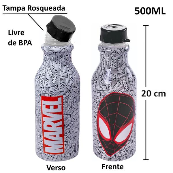 Imagem de Garrafinha com tampa Spider-Man Homem Aranha Infantil - 1 un