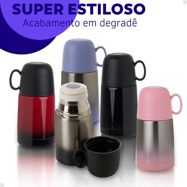 Imagem de Garrafinha De Água Café Térmica Pequena Inox 250ml Squeeze - Rosa