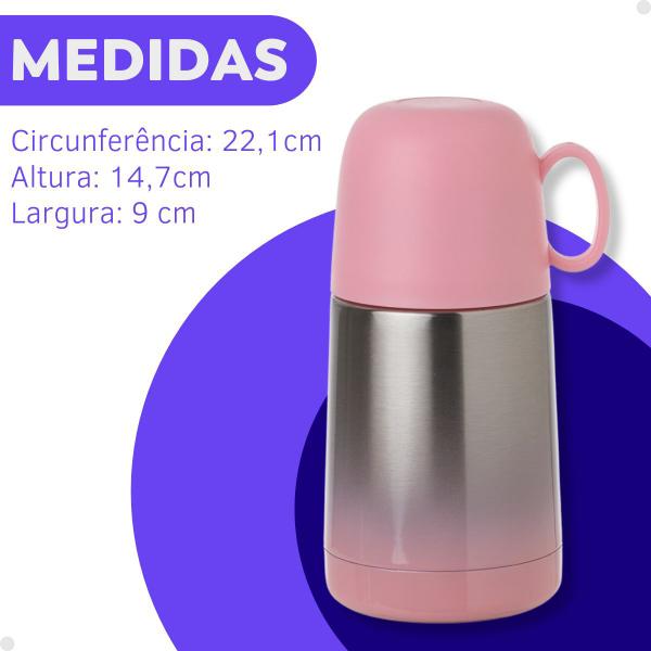 Imagem de Garrafinha De Água Café Térmica Pequena Inox 250ml Squeeze - Rosa