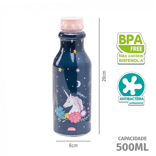 Imagem de Garrafinha de Água Infantil 500 ML Escolar Plasútil