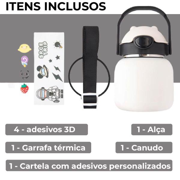 Garrafinha De Agua Infantil 700 ml Squeeze Térmica - BRANCO - C3b Comércio Imagem de Garrafinha De Agua Infantil 700 ml Squeeze Térmica - BRANCO