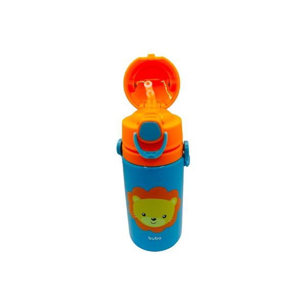 Imagem de Garrafinha de Aluminio Infantil com Silicone Leão