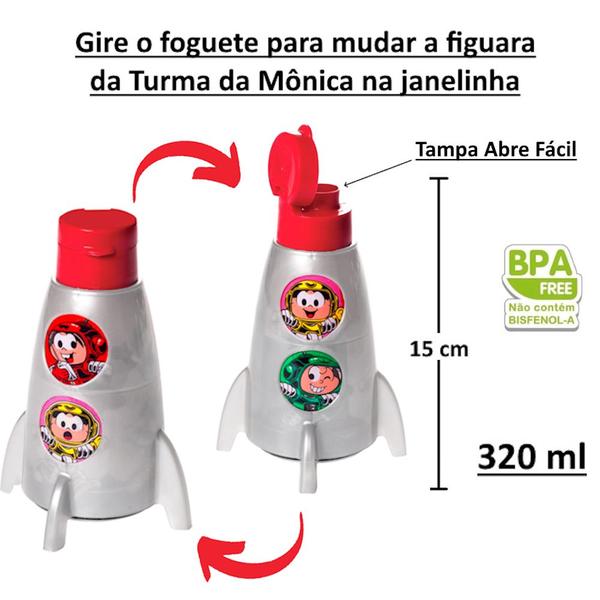 Imagem de Garrafinha de Hidratação Turma da Mônica Abre Fácil 2 Unidades