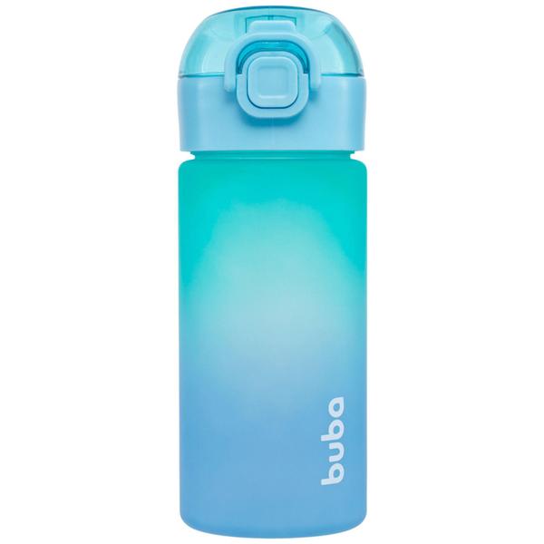 Garrafinha Degradê Azul Canudo Silicone Alça Buba Imagem de Garrafinha Degradê Azul Canudo Silicone Alça Buba
